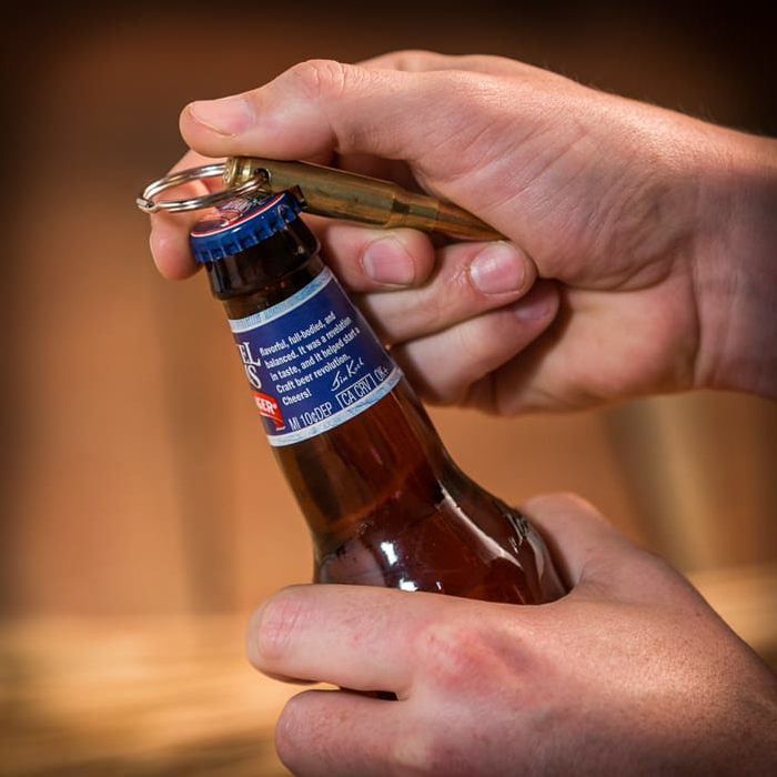 Keychain bullet bottle opener