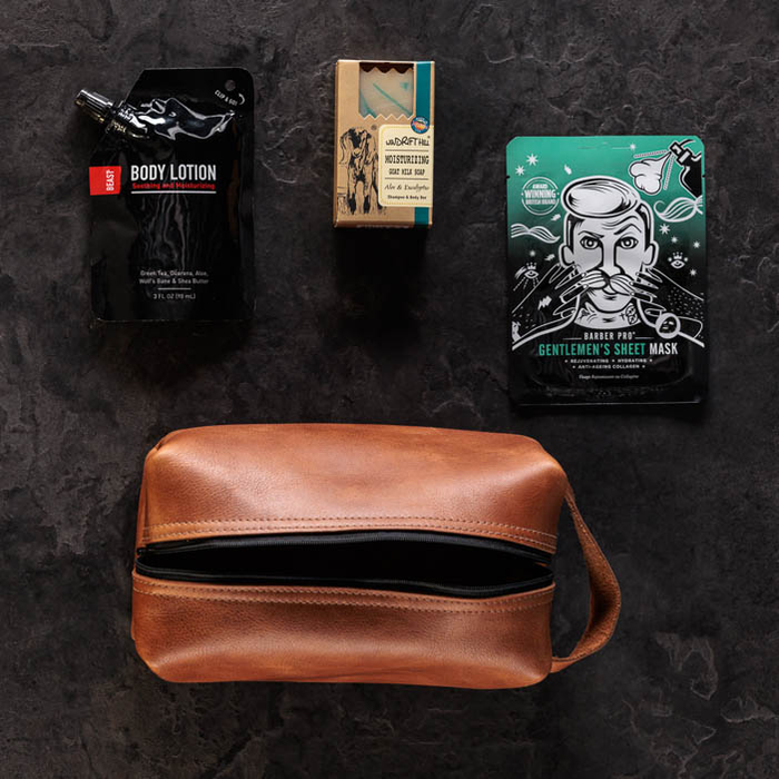 Personalized dopp kit online leather