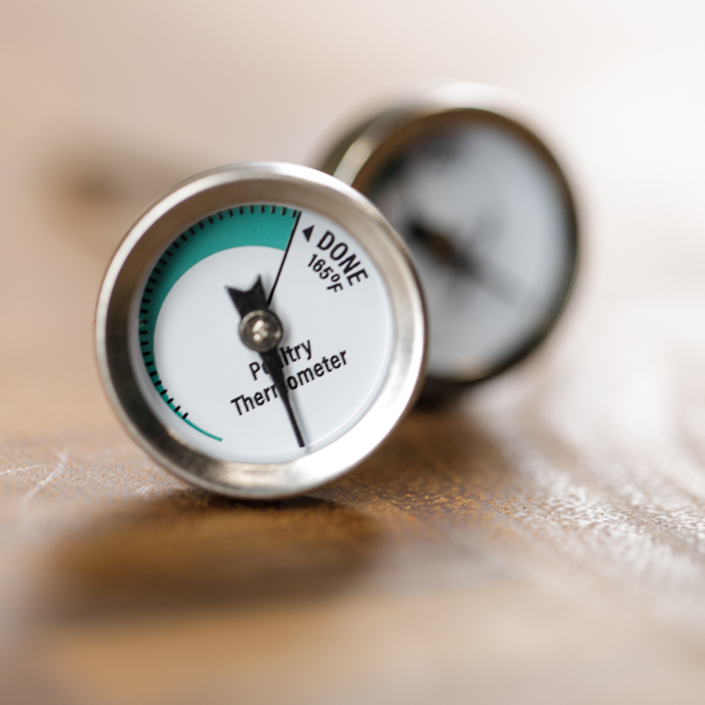 Thermometer comes included with the beer can crate