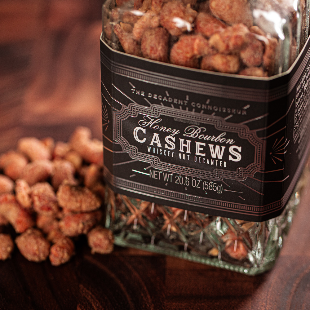 Close up shot of the Whiskey Nuts Decanter