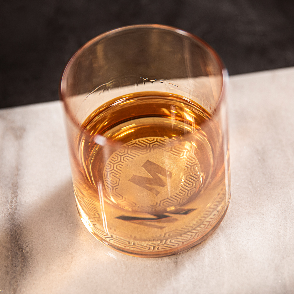 personalized whiskey crate - close-up of glassware