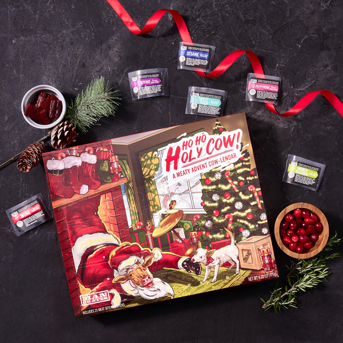 Aerial shot of the advent jerky calendar