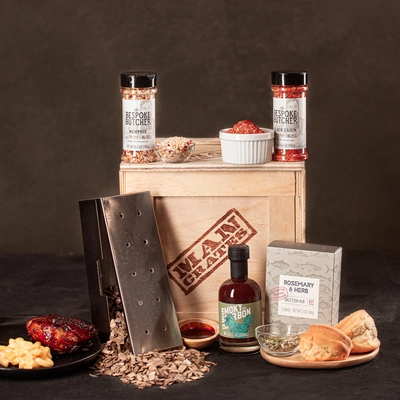 The Hickory Grilling Man Crate - packed with good stuff for the true grilling aficionado.