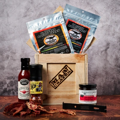 The Bacon Crate: Man's favorite flavor in man's favorite gift container.