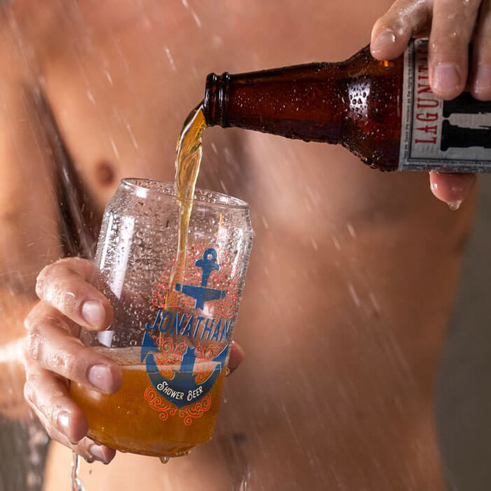 Monogram Shower Beer Can Holder