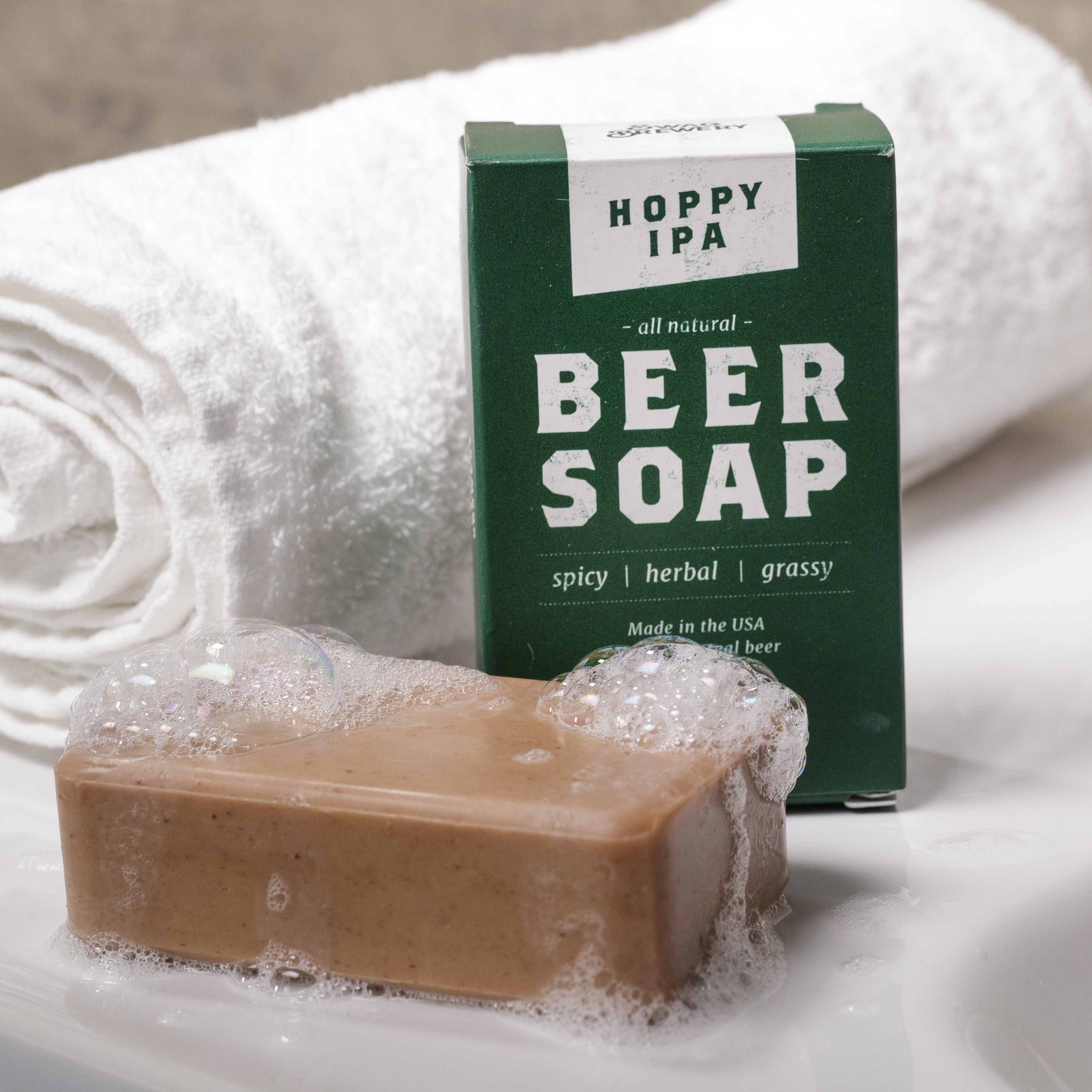 Beer Soap and towel for men's beer gift.