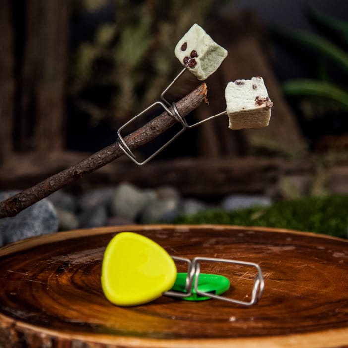 The Firefork can upgrade any ordinary stick into a high-tech marshmallow roaster, weenie rotator, or two-pronged bear prodder. The simple steel construction easily grips onto a scavenged stick and provides a two-pronged approach to cooking in the woods.