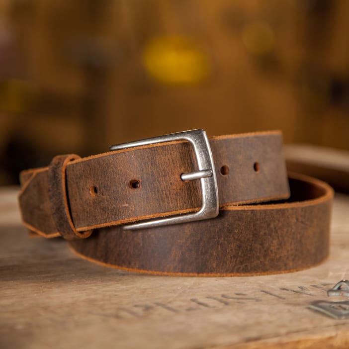 Men's Tan Leather Belt