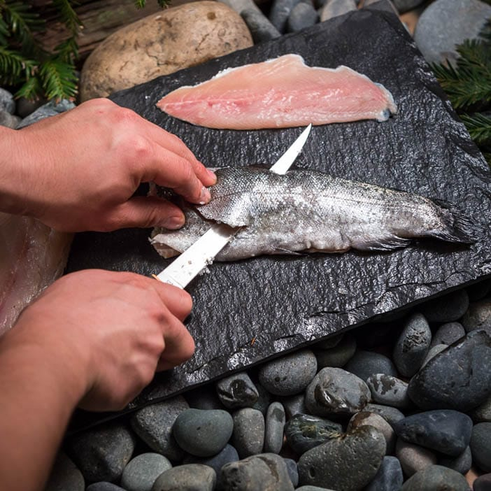 Kershaw folding filet knife for fresh camping meals.