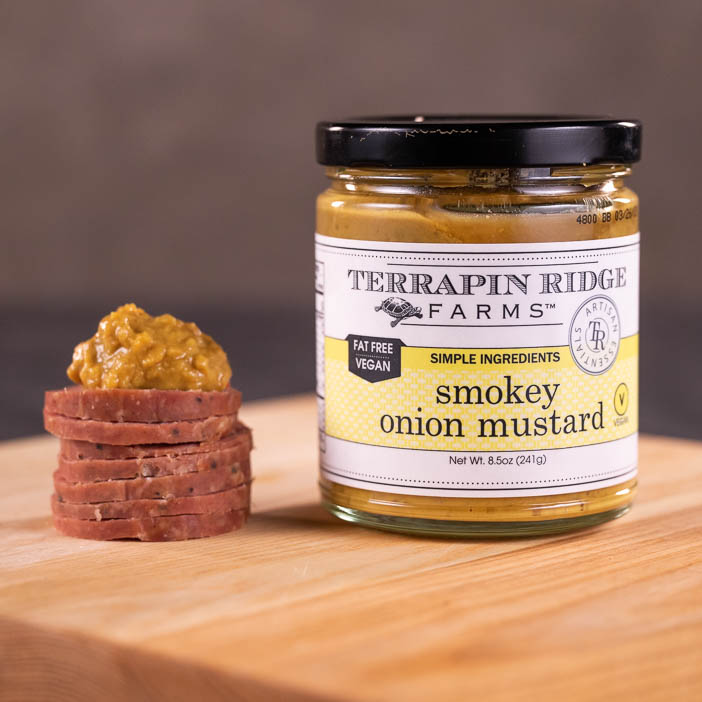 Smokey Onion Mustard for men's snack gift.