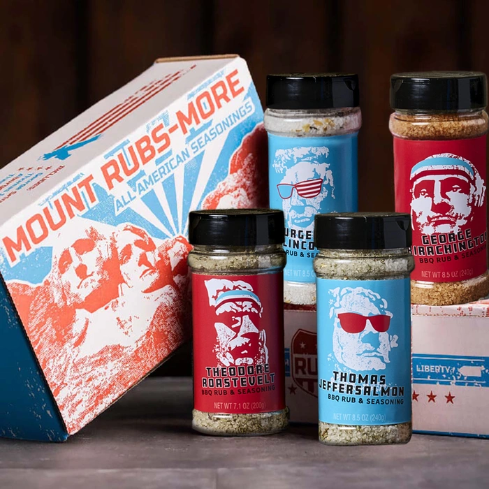 Mount Rubsmore 4 rubs for men's grilling gifts.