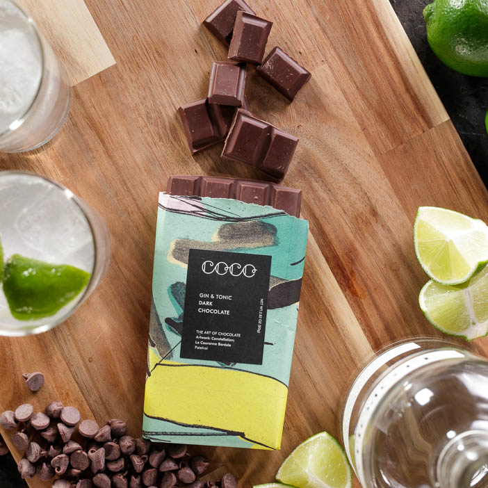 Boozy Chocolate on cutting board for a great men's snack gift.