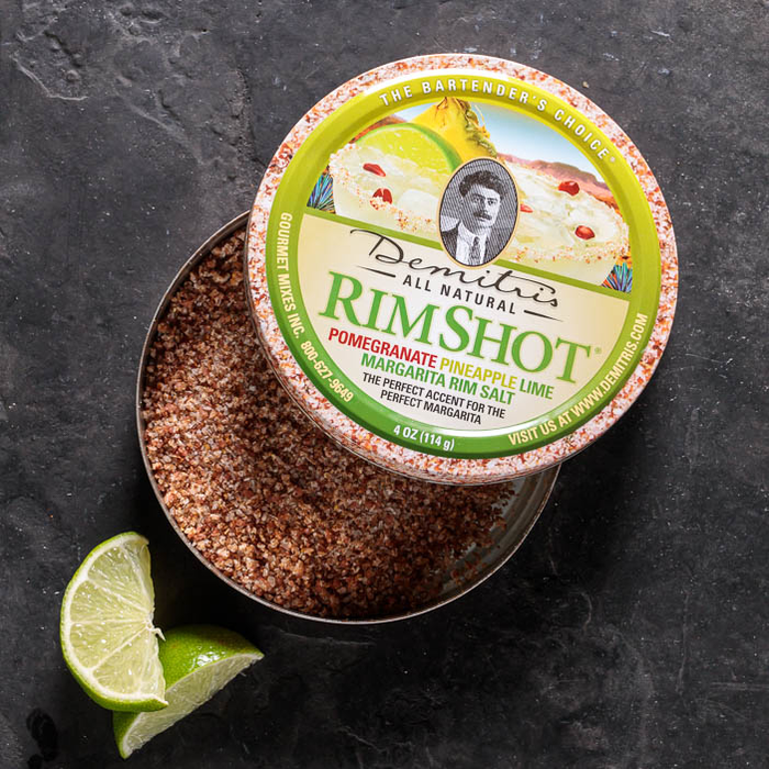Rimshot margarita salt in container for a great men's drink gift.
