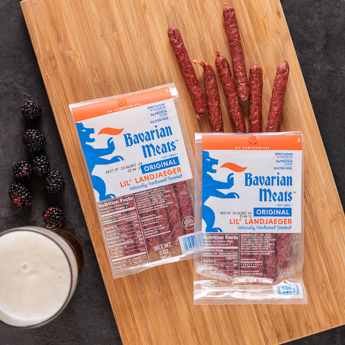 Sliced sausages make a great men's snack.