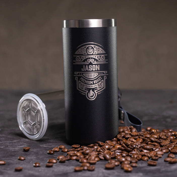 Custom French Press, Etched Glass Coffee Press Gift, Engraved