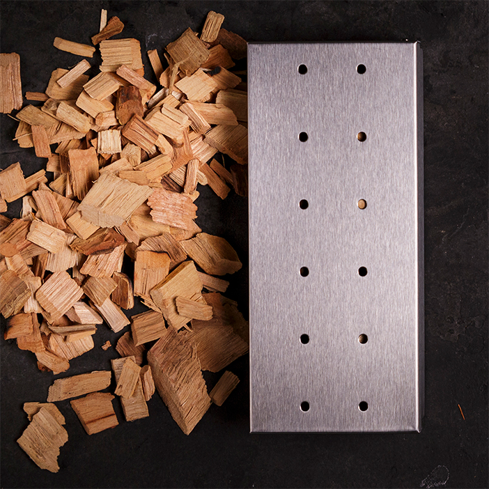 Stainless Steel chip smoker box for men's grilling gift.