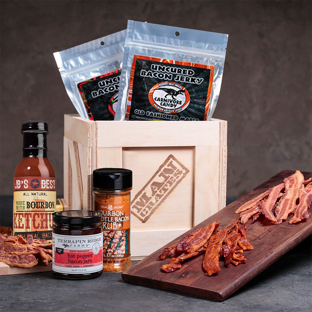 The Bacon Crate: Man's favorite flavor in man's favorite gift container.